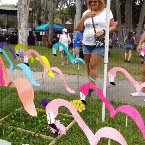 Onze Dansende Flamingo Tuindecoratie