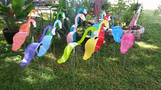 Onze Dansende Flamingo Tuindecoratie